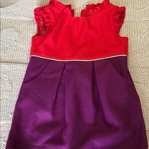 Janie & Jack Red & Purple Wool Infant Dress